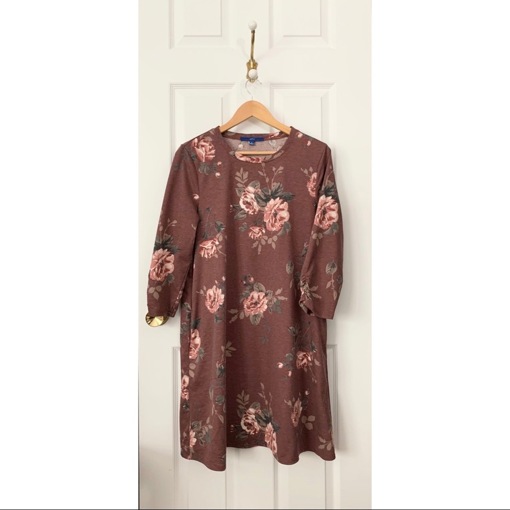 NWOT Apt. 9 Boho Floral Tunic Top Swing Dress - Picture 2 of 5